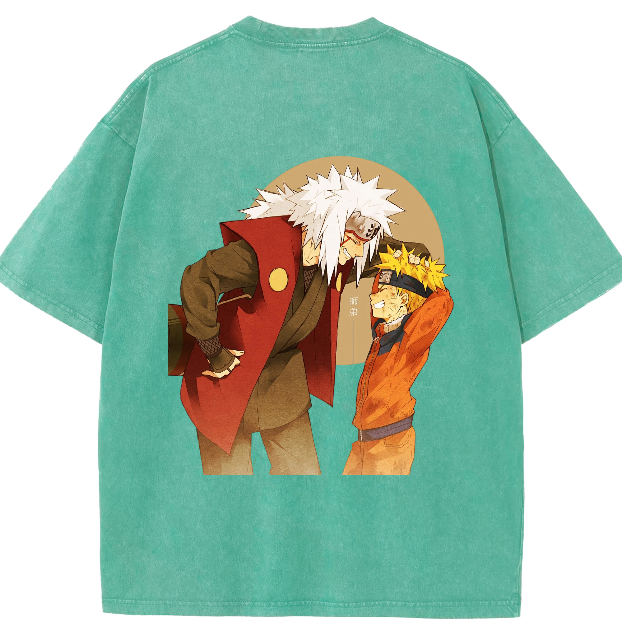 （画像用） NARUTO -ナルト- 自来也（じらいや） Jiraiya 綿100% ヴィンテージ風 半袖Tシャツ（背面プリント）